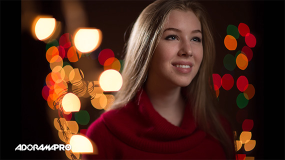 Using Christmas lights to shoot portraits