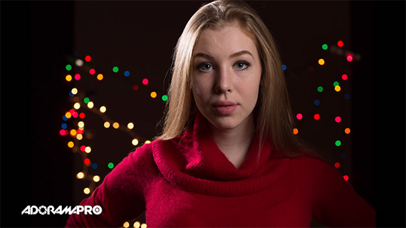 Shooting portraits with Christmas lights