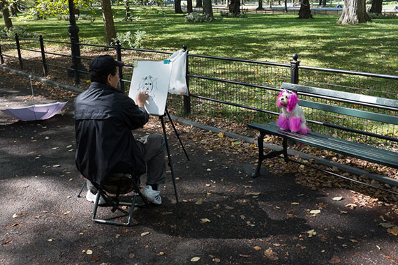 photo of painter and dog