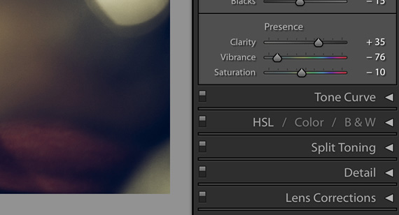 lightroom postprocessing sliders
