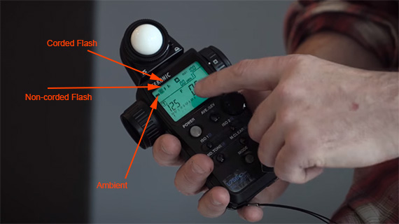 functions on a hand-held light meter
