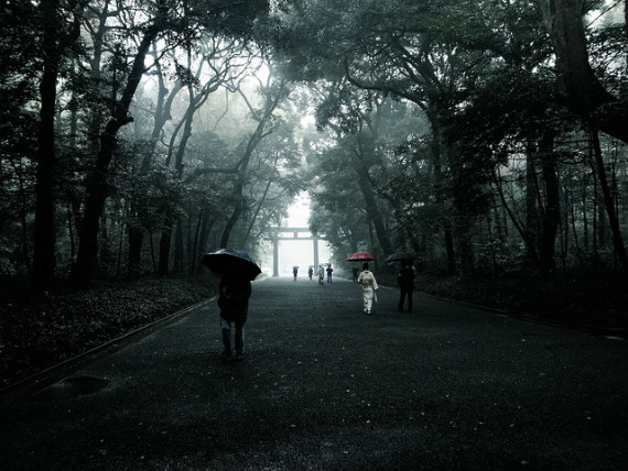 tokyo, dark, historical, gray, geisha, rain