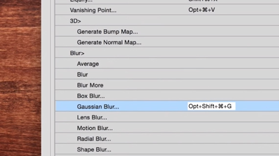 That's the new keyboard shortcut for Gaussian Blur on Nace's copy of the Photoshop