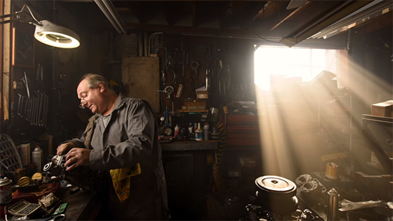 garage themed photo session