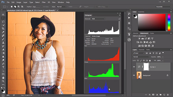 rgb color histogram chart