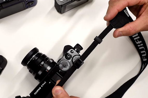 install camera strap attach