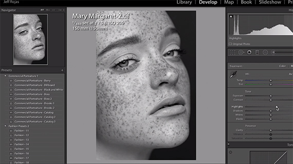 How to enhance freckles in Lightroom