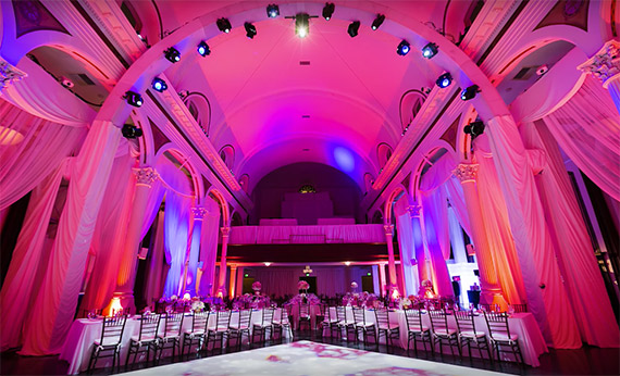 reception lighting wedding banquet