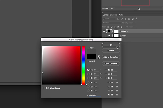 applying color fill layer in Photoshop