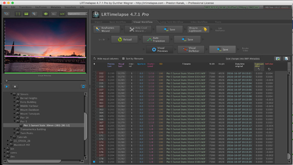 Editing your files using LR Timelapse