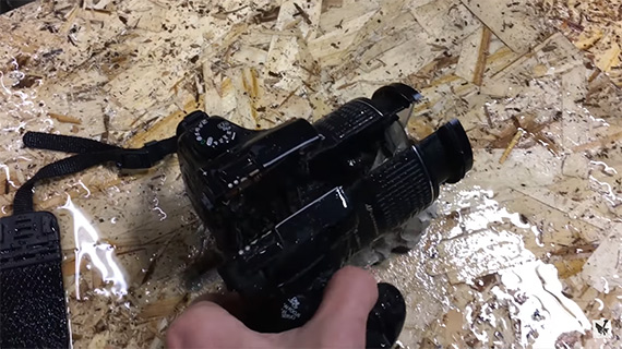 waterjet slices open camera