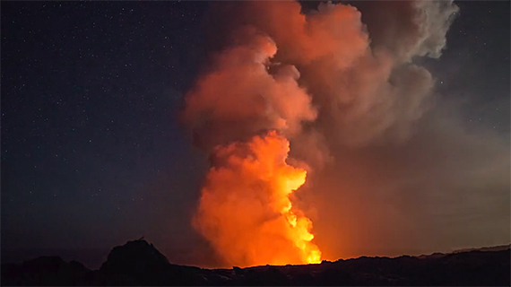 erupting volcano photo