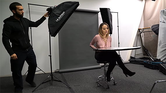 strip box portrait lighting