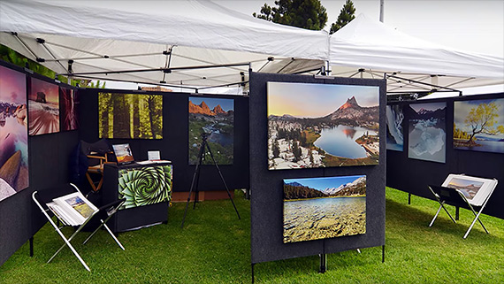 Cripps art festival booth after