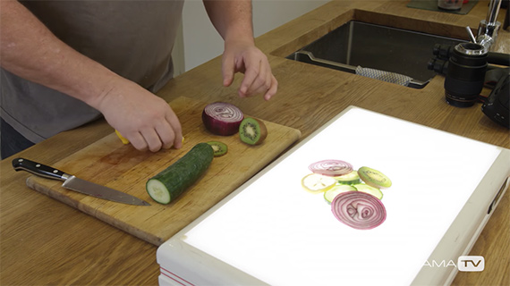 food photography with a light box