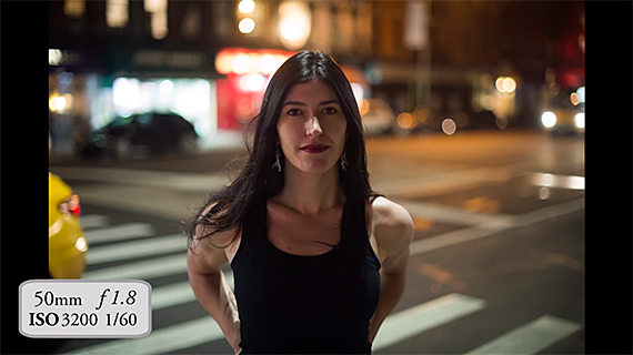 portrait under street light