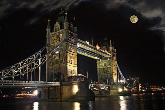 bridge with moon