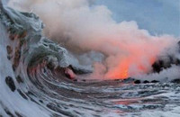 Interesting Photo of the Day: Possibly the World’s First Image of Ocean Wave Over Lava