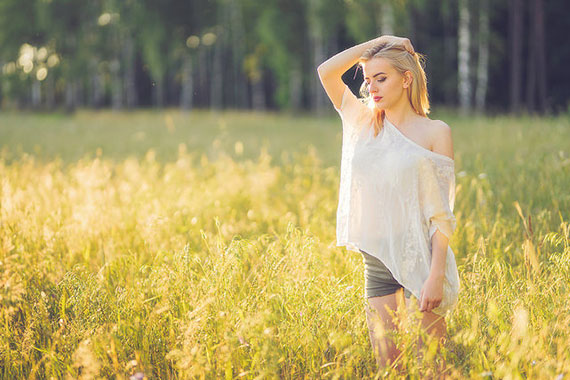 sunlight portrait meadow