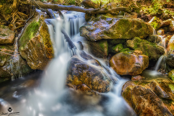 waterfall over rocks