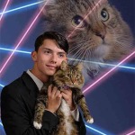 High School Student Petitions to Get His Epic Laser Cat Portrait in Yearbook
