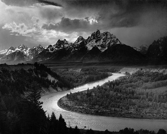 Ansel Adams landscape with clouds