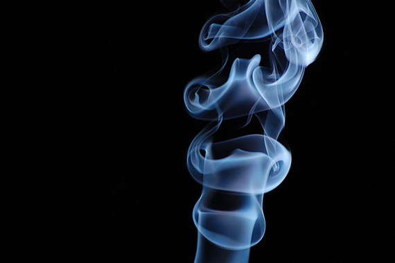 blue smoke on black background