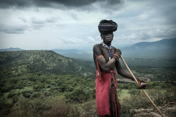 portrait of man on hillside