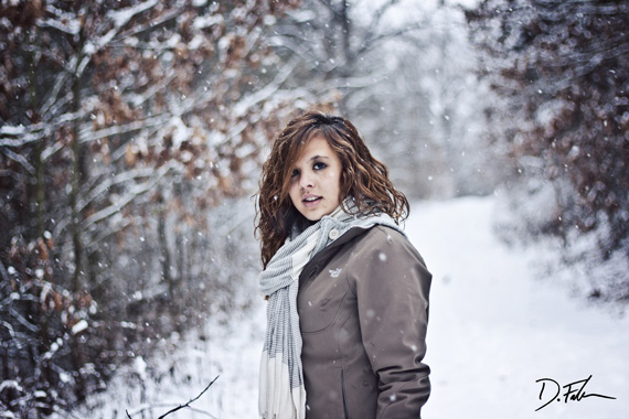 girl in snow, portrait photography