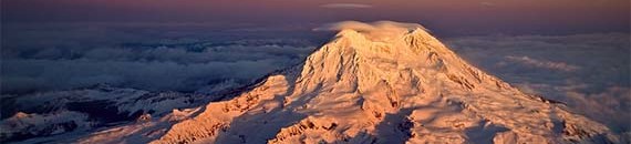 Interesting Photo of the Day: Snowy Mount Rainier at Sunset