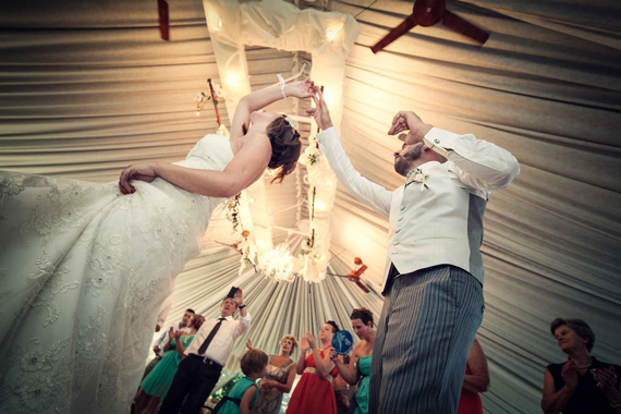 wide-angle shot of wedding dance