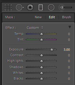 exposure controls in lightroom