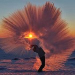 Interesting Photo of the Day: Dumping Tea at -40 Degrees