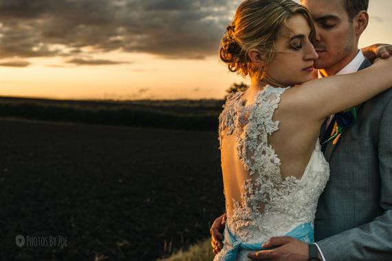 golden hour wedding photo