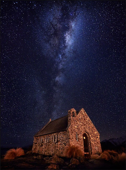 light painted church