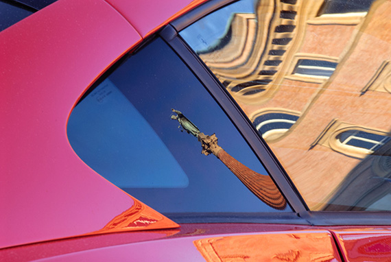 ferrari window reflection photo