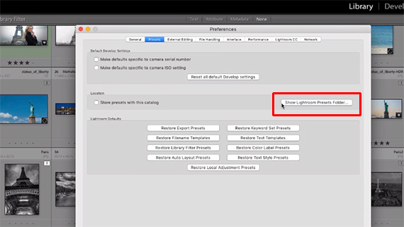 manage lightroom presets