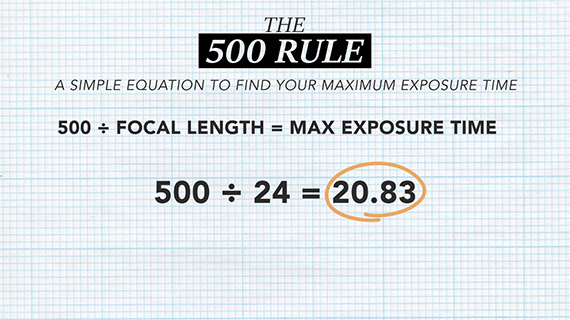 the 500 rule for night time sky photography