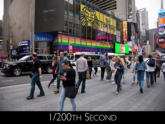 1/200 second exposure Time's Square