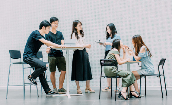 candid group portrait