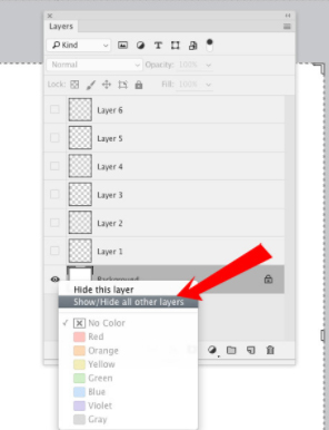 hide layers photoshop
