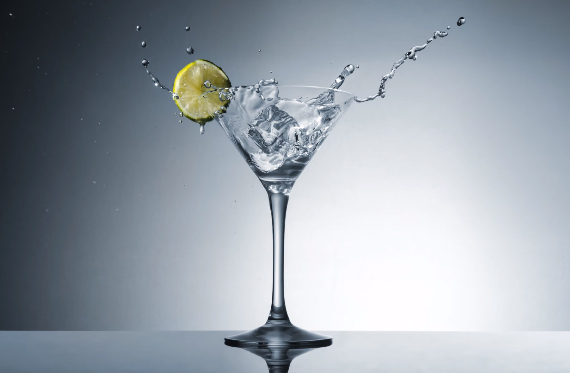 martini glass splash