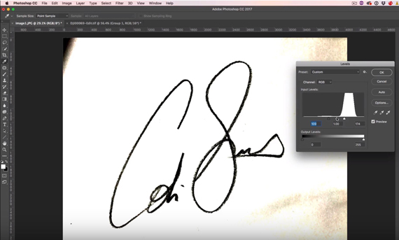 how to create watermark signature Photoshop copyright protection