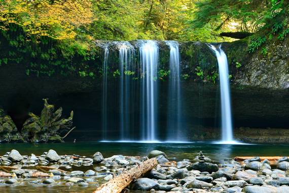 misty waterfall