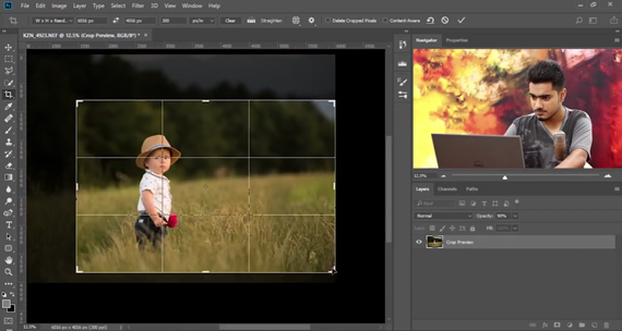 retouching children portraits cropping