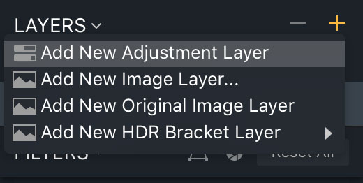 layers menu