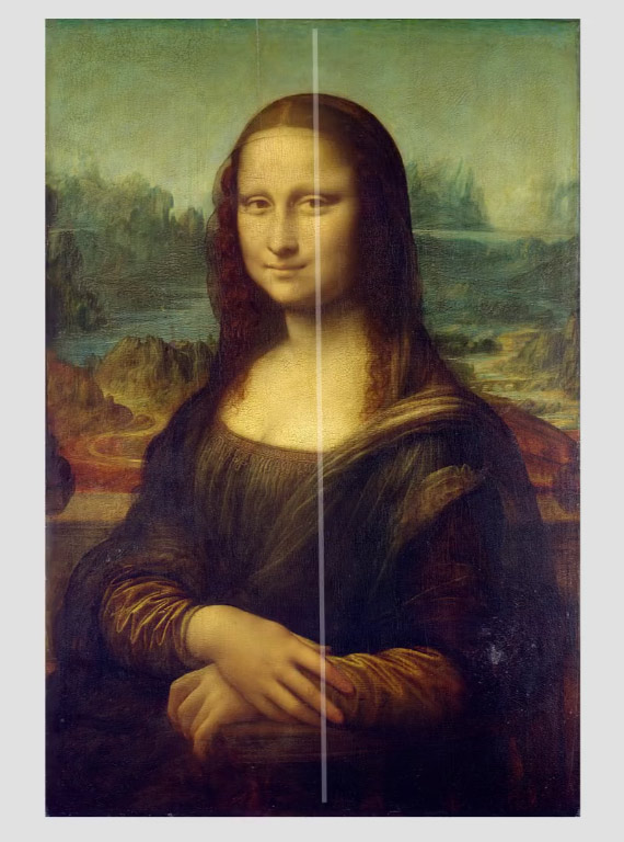 mona lisa with center eye composition