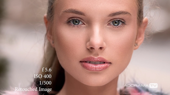 portrait with reflector held close