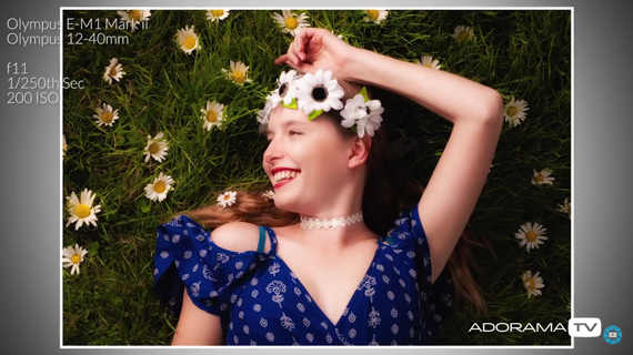 overhead portrait with props