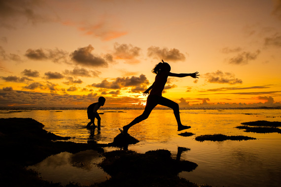 silhouette jumping